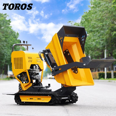 Amarillo 0,5-0,8 toneladas Mini Dumper con frenos aerodinámicos / hidráulicos