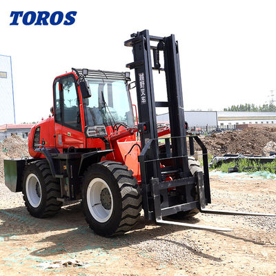 calidad  Enclosed Cab Rough Terrain Forklift Outdoor 5000 Lb All Terrain Forklift fábrica